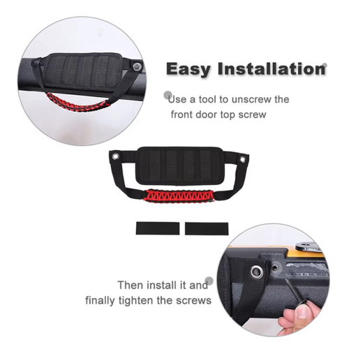 Front Door Roof Top Grab Handle Molle Panel Storage Organizer 2