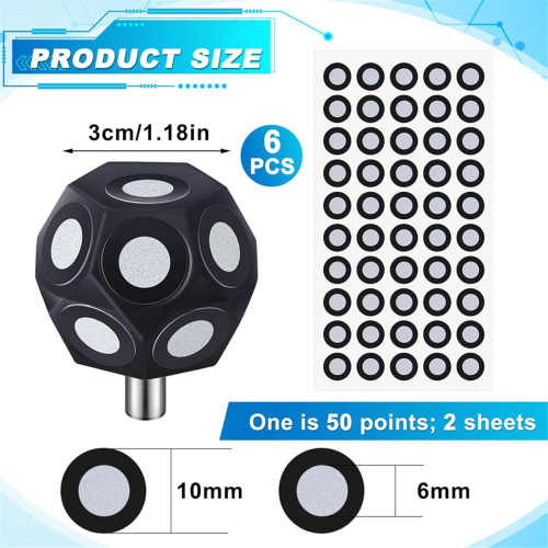 6 Pcs Multi-Angle Marker Set 100 Point 3D Scanner 6mm Dot 1