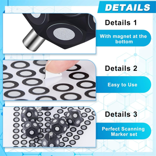 6 Pcs Multi-Angle Marker Set 100 Point 3D Scanner 6mm Dot 2