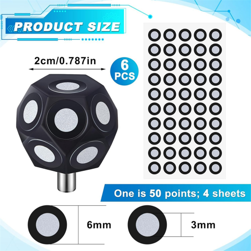 6 Pcs Multi-Angle Marker Set 100 Point 3D Scanner 3mm Dot 1