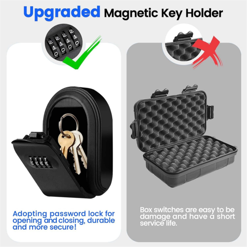 Magntic Key Lock Box with 4 Digit Combination Lock Hider Under Car, B 2