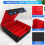 Trading Card Storage Box,4 Rows Card Deck Case,Black&Red 2