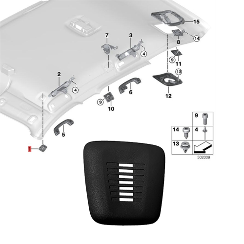 Copertura decorativa per microfono da tetto per interni auto per modelli neri 1