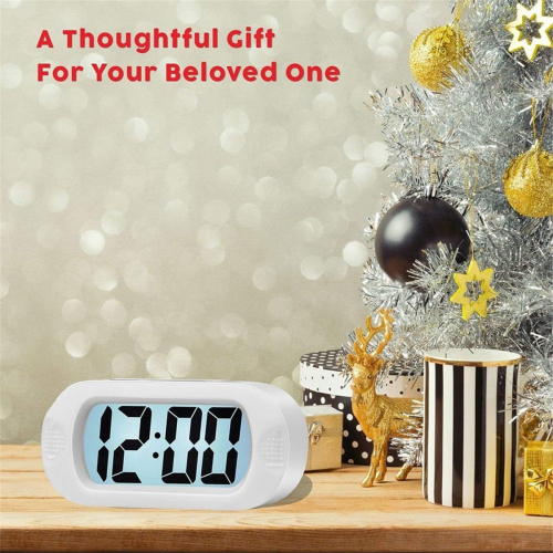 Sleek Travel Friendly Digital Alarm Clock White 1