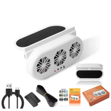 Car Window Exhaust Fan Air Circulation Cooler Radiator Fan Solar