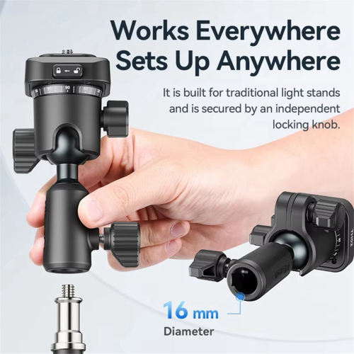 TH02 Ball Head with 360 Panning, Quick Release, 2