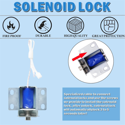 Safe Lock Replacement with Solenoid Lock Black Keypad Electronic Lock 1