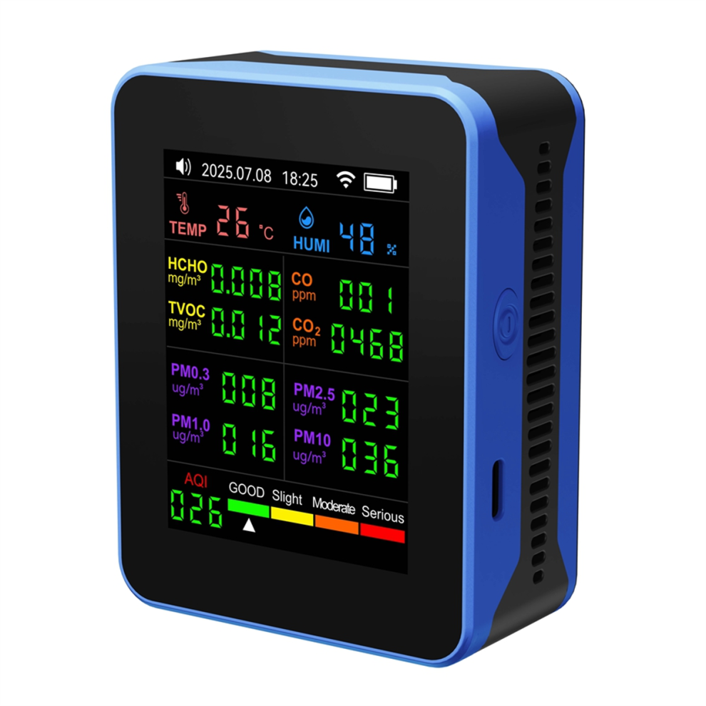 Tuya WiFi 16 in 1 Air Quality Monitor PM2.5 HCHO TVOC CO2 A