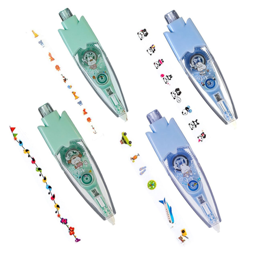 4PCS Cartoon Pattern Decorative Tape, DIY Lace Correction Tape 1