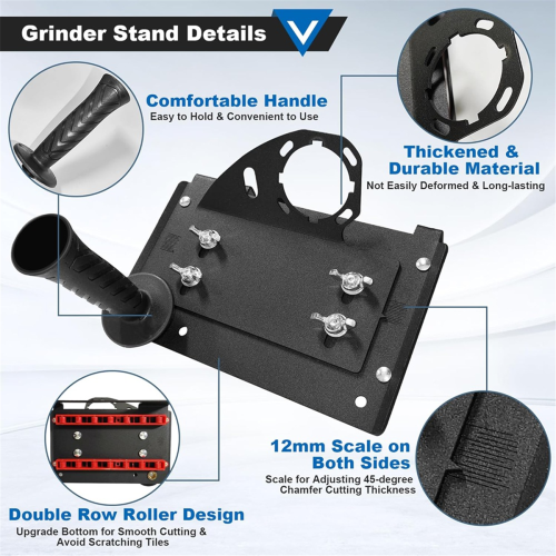 45 Degree Tile Chamfering Tool, Angle Grinder Stand Cutter Holder 2
