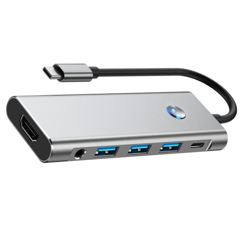 USB docking station with power supply Type-C one-click screen off 2