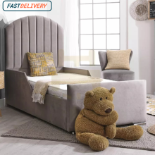 (Pink (with Mattress), 3ft Single (No Gaslift)) Round Panel Bed Frame Kids & Adults Double Bed Upholstered Plush Velvet with Mattress & Gas Lift Storage 2FT6