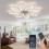 Modern LED Dimmable Ceiling Fans with Light and Remote 103W Semi Flush Mount Lighting 7