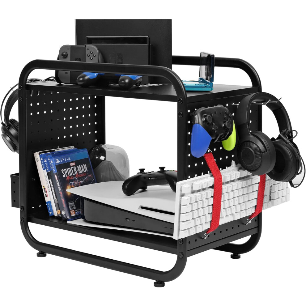 Mythinglogic Game Storage Rack, Gaming Organizer For Consoles, Controllers, Headphones 715787852581