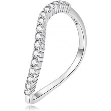 Valentine's Day925 Sterling Silver Ring Wave Ring for Women Flexible and Unique Design Band Cubic Zirconia Rings Charm Classics Rings Finger Rings for