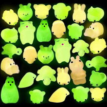Mochi Animals Stress Toys 30 Pcs Kawaii Mochi Cat Glow In The Dark Random