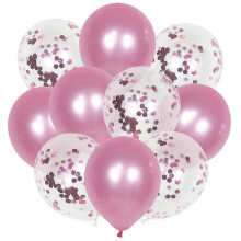 KINZON 20pcs Rose Set de Dcorations d'Anniversaire Ballons de Confettis et Bannire de Fond Happy Birthday Toile de Fond d'Anniversaire pour Dcor de Ft