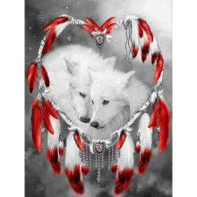 KINZON 30x40cm adult children 5D DIY diamond art painting set - couple snow wolf, full diamond embroidery crafts, canvas crystal rhinestone painting s