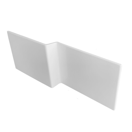 NES Home Nes Home White 1700mm Water Proof L Shaped Square Offset Front Bath Panel 1