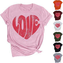 (XXL, pink) Valentines Day Shirts Women Cute Heart Print Sweatshirts Funny Valentines Day Gifts Outfits Clothes For Women