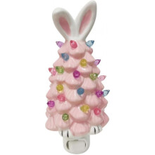 Easter Christmas Tree Night Light 6.3inch Easter Bunny Ears Plugin Christmas Tree with Li easter decor