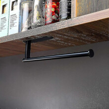 Self-adhesive Paper Towel Holder - Without Drilling Paper Towel Holder Kitchen Roll Paper Holder Stainless Steelblack