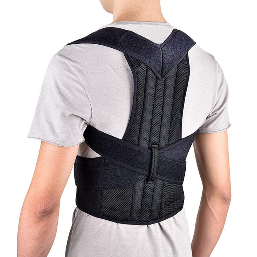 Back Support Posture Correction for Men and Women, Adjustable Neoprene Strap, Upper and Lower Back Pain Relief, Size M