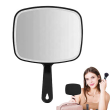 Hand Mirror for Women Large Black Square Personal Mirror Salon Beauty Tool Accessories for Hairdressers Makeup Styling