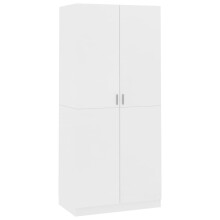 vidaXL Wardrobe White Engineered Wood Clothing Storage Cabinet Orangiser Rack