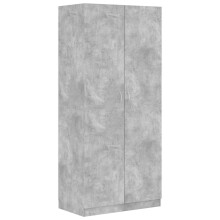 vidaXL Wardrobe Concrete Grey Engineered Wood Clothing Cabinet Orangiser Rack