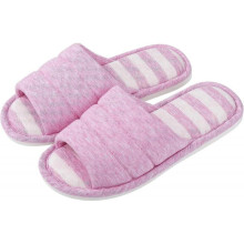 (39, Dark Pink) Womens Open Toe House Slippers Soft Cotton Indoor Slippers Slip-on Memory Foam Bedroom Slippers Home Shoes
