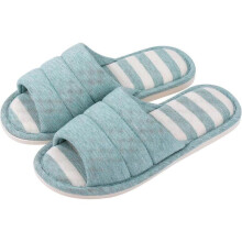 (39, Blue) Womens Open Toe House Slippers Soft Cotton Indoor Slippers Slip-on Memory Foam Bedroom Slippers Home Shoes