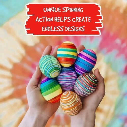 Easter Egg Mini Decorator Kit Arts and Crafts Set - Includes Egg Decorating Spinner and 6 Markers [Packaging May Vary] 1