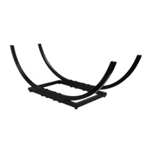 Kaminholzständer Black Metal Firewood Holder, 28x10x10 Inch, Rust-Free Indoor Outdoor Log Rack, Decorative Firewood Storage