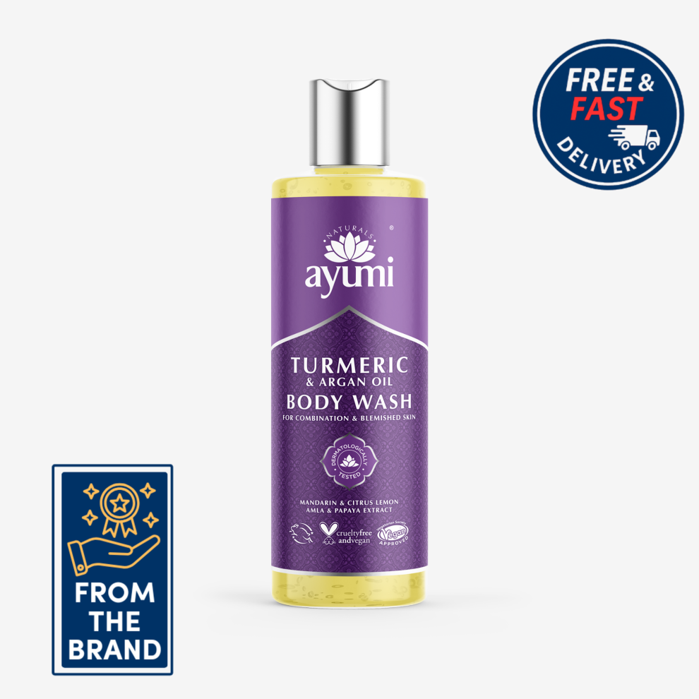 Fudco Dark (Single) Ayumi Turmeric & Argan Cleansing And Stimulating Body Wash For Combination & Blemished Skin 3 X 250Ml