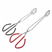 Carbon Clip Scissor Tongs Pack of 2 - Long Handle Fire Tongs for Wood, Charcoal, and Fireplace Use, Durable Carbon Clamp