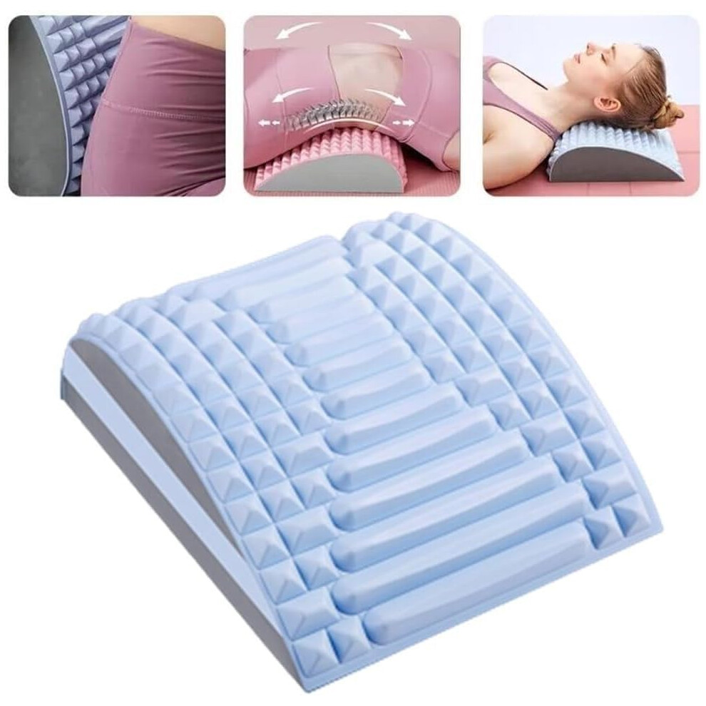 Neck and Back Stretcher for Lower Back Pain Relief, Multi-Level Adjustable Spine Board, Blue Color, Natural Decompression