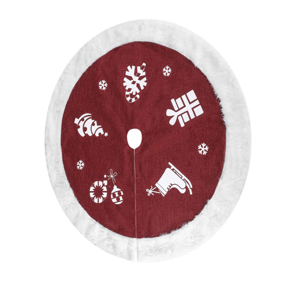 Christmas Tree Skirt Mat for Holiday Decoration, Snowflower Design, Winter Rug, 48 Inch Christmas Tree Base Cover-image-OPC-PJZXN6K-NEW