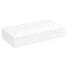 vidaXL Floating Wall Display Shelf 1 Drawer Book/DVD Storage White MDF 48 cm