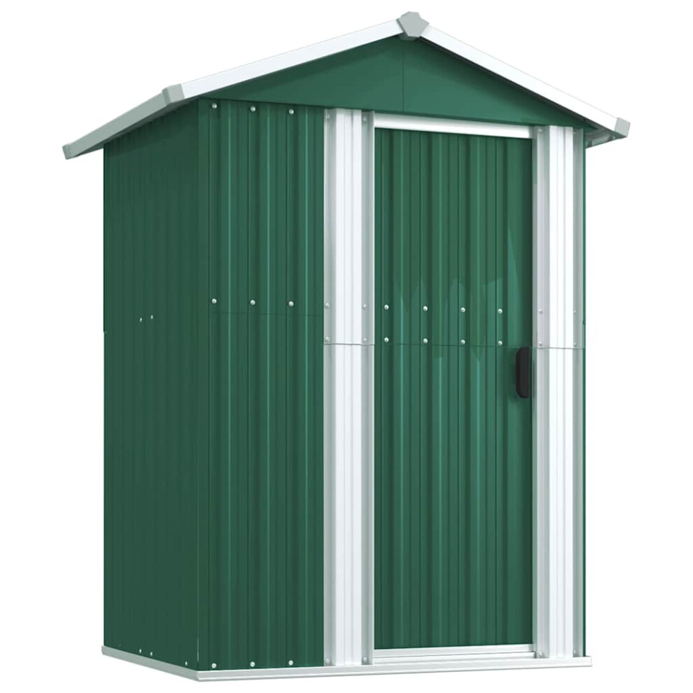Vidaxl (Green) Garden Shed Outdoor Storage House Patio Tool Organiser Galvanised Steel Green