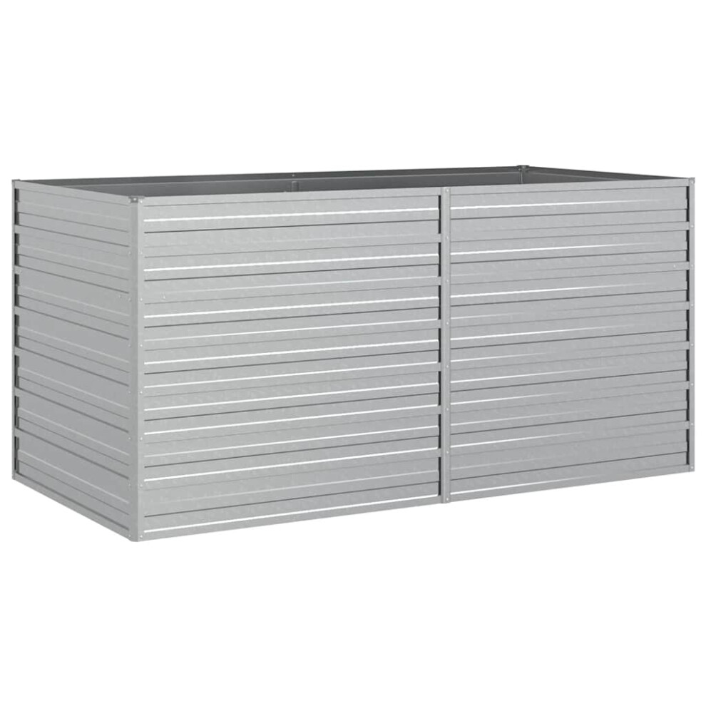 Vidaxl Garden Raised Bed 160 Cm Galvanized Steel Planter Flower Box Silver