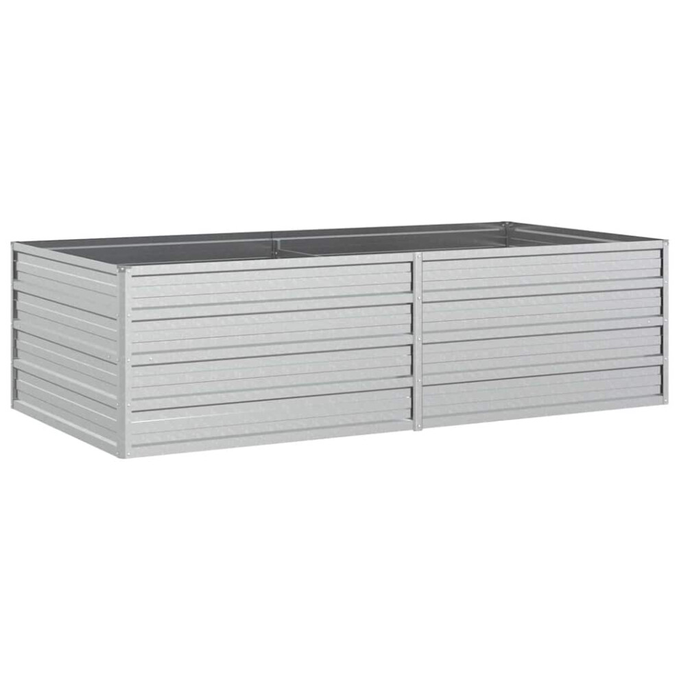 Vidaxl Garden Raised Bed 160X80x45 Cm Galvanized Steel Flower Box Pot Silver