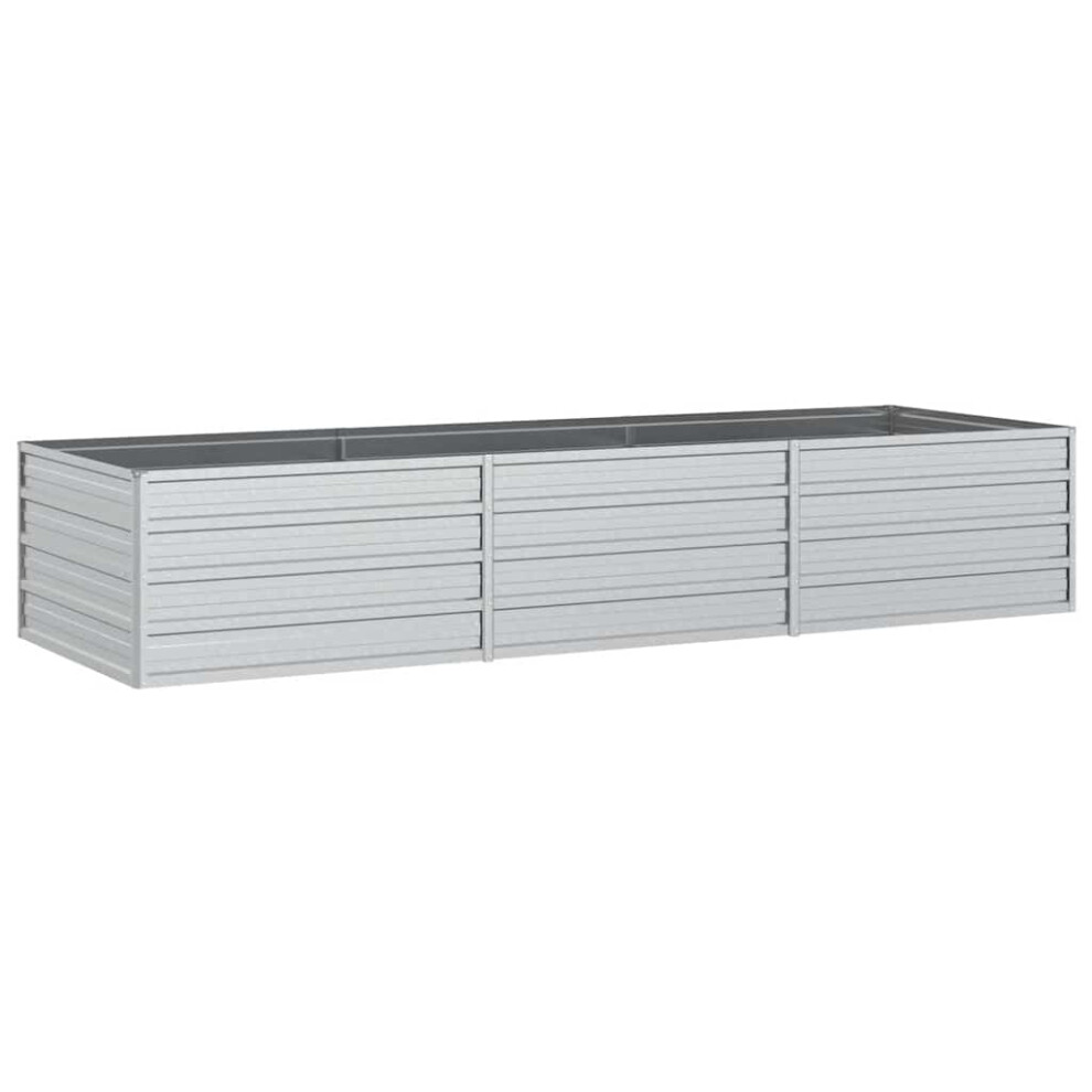 Vidaxl Garden Raised Bed 240X80x45 Cm Galvanized Steel Flower Box Pot Silver