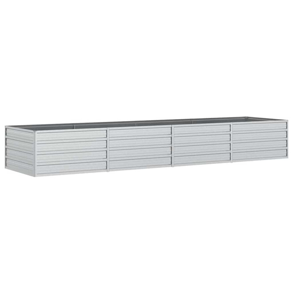 Vidaxl Garden Raised Bed 320X80x45 Cm Galvanized Steel Silver Flower Box Pot