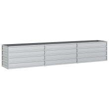 vidaXL Garden Raised Bed 240x40x45 cm Galvanized Steel Silver Flower Box Pot