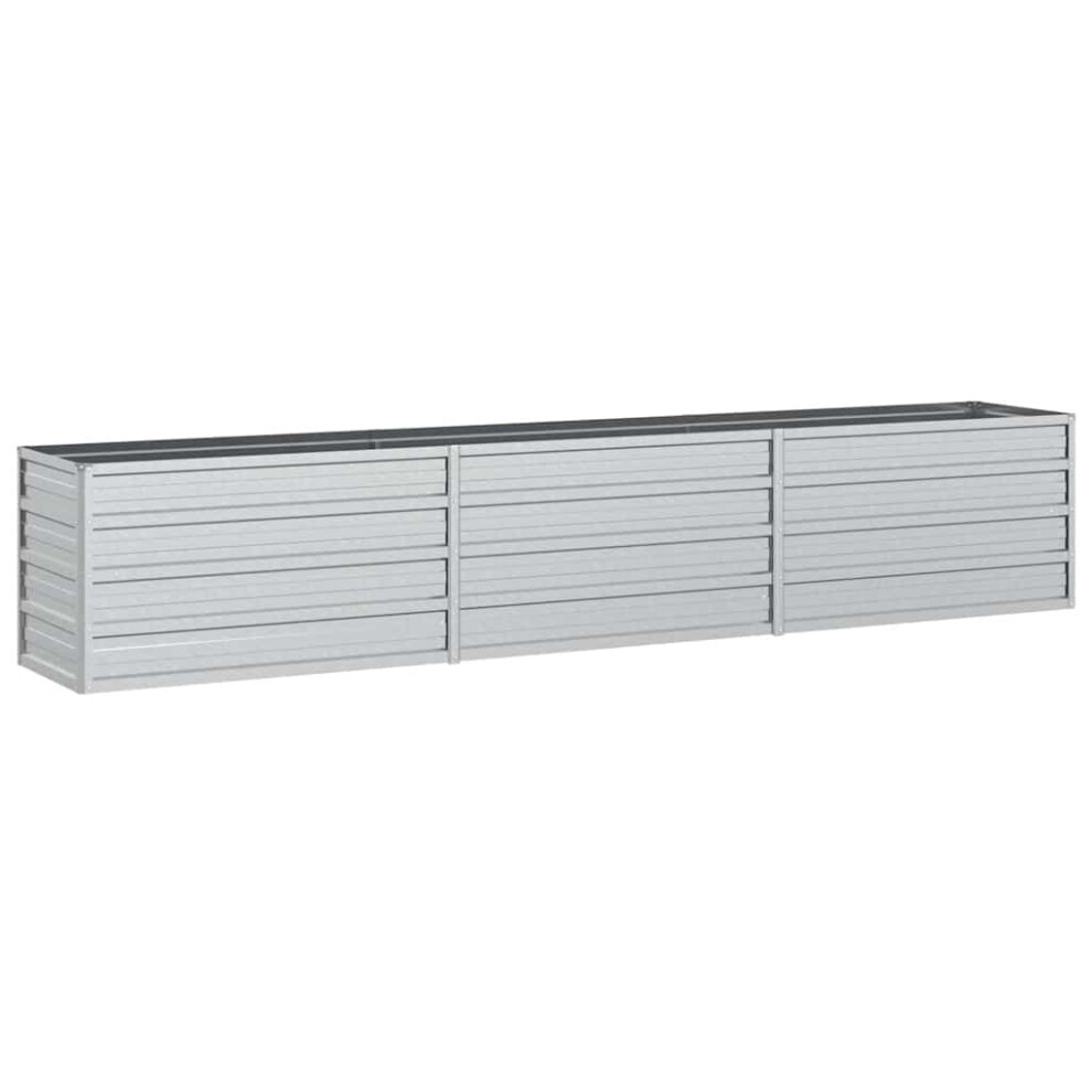 Vidaxl Garden Raised Bed 240X40x45 Cm Galvanized Steel Silver Flower Box Pot