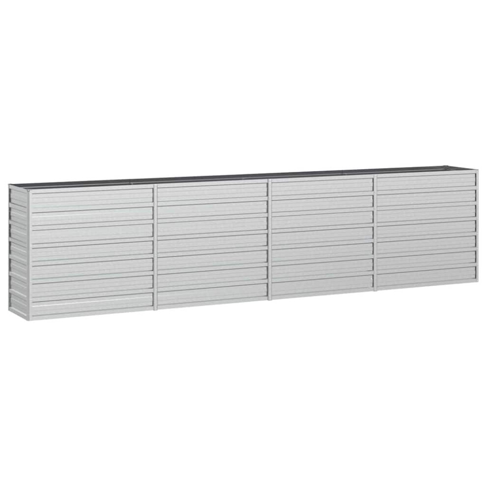 Vidaxl Garden Raised Bed 320X40x77 Cm Galvanized Steel Flower Box Pot Silver