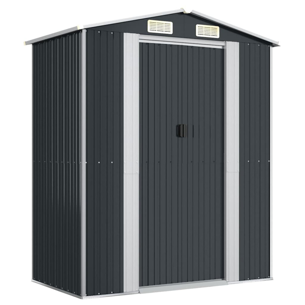 Vidaxl (Anthracite) Garden Shed Galvanised Steel Outdoor Tool Storage Patio Lawn Tool Shed