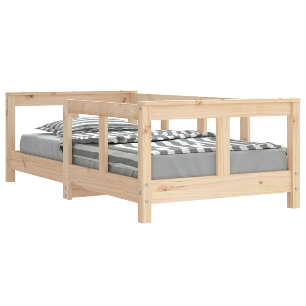 Vidaxl (Brown, 70 X 140 Cm) Kids Bed Frame Wooden Bed Base Bedstead For Children Solid Wood Pine