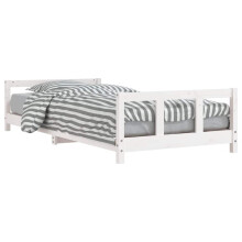 vidaXL Kids Bed Frame Wooden Bed Base Bedstead White 90x190 cm Solid Wood Pine